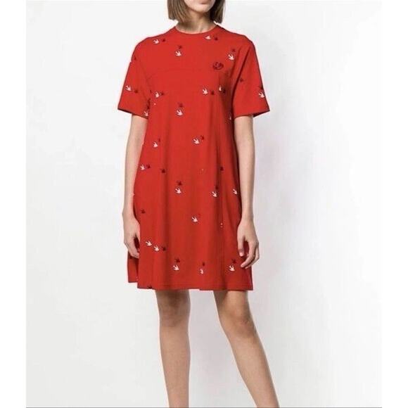Alexander McQueen Dresses & Skirts - MCQ Alexander McQueen Red All Over Swallow Bird T-Shirt Dress Size Large